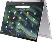 Asus Chromebook Flip C436-Ultra lightweight Powerfull Chromebook Laptop- 10th Gen Core i7 - 16GB Ram -256GB NVme SSD- PlayStore-14'' 2 in 1 -4 Sided Nano Edge FHD Display- Finger print - Backlit Keyboard- Wifi 6- Upto 10 hours Battery-Aerogel White Silver