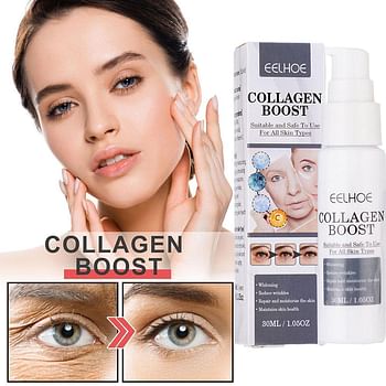 Collagen Boost Anti-Aging Serum with Vitamin C and Hyaluronic Acid for Wrinkles, Dark Spot, Skin Tightening and Moisturizing - 30 ml