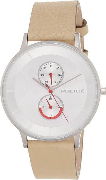 Police Berkeley Analogue Silver Case, Silver Dial And Tan Leather Watch For Men – Pl 15402JS-04