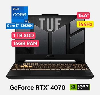 Asus TUF FX507VI GAMING Core™ i7-13620H 1TB SSD 16GB 15.6" (1920x1080) 144Hz IPS WIN11 NVIDIA® RTX 4070 8192MB Backlit Keyboard - MECHA GREY