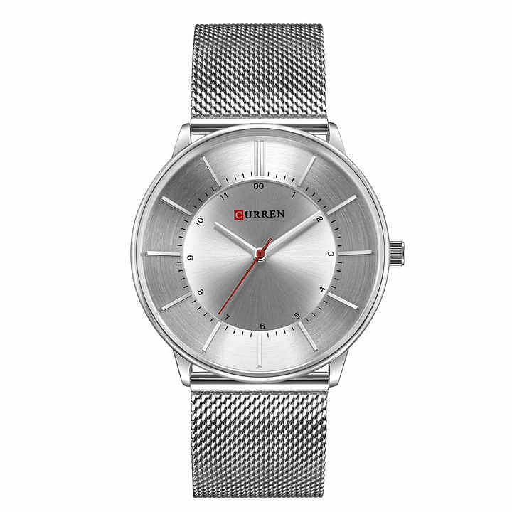 CURREN 8303 Original Brand Stainless Steel Band Wrist Watch For Men silver