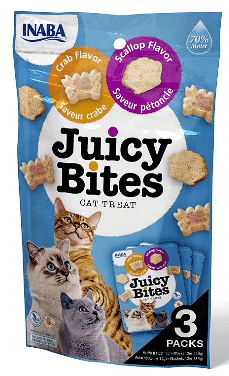 Inaba Juicy Bites Scallop & Crab Flavor 33,9g /3 Pouches Per Pack