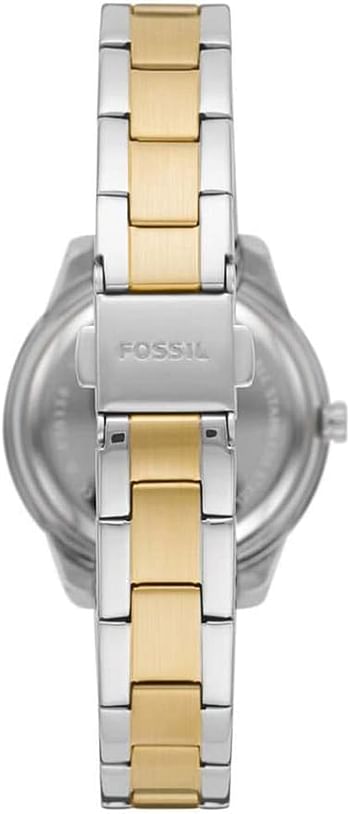 Fossil Women's Stella Three-Hand Date, Two-Tone-Tone Stainless Steel Watch, ES5138 - Silver and Gold
