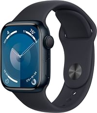 Apple MR8W3LL/A Series 9, 41MM, SM Smart Watch, Midnight Aluminum Case with Sport Band - Midnight