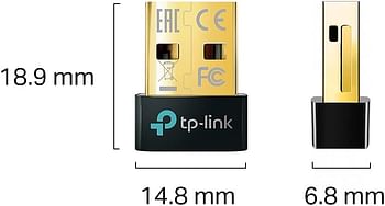 TP-Link UB500 Nano USB Bluetooth 5.0 Adapter for Multiple Devices, Long Range Bluetooth Dongle/Receiver for Windows 10/8.1/8/7, Plug and Play