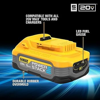 Dewalt Battery Powerstack 20v Max 5ah Lithium Ion (2 PACK) (DCBP520-2)