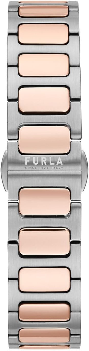 FURLA Ladies Silver & Rose Gold Stainless Steel Bracelet Watch (Model: WW00014001L5)