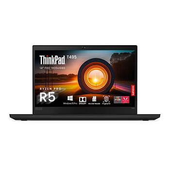 Lenovo ThinkPad T495 Powerful Business Laptop 14inch FHD, AMD Ryzen 5-3500U Pro, 8GB DDR4 RAM 256GB SSD, Radeon Vega 8 Graphics, Fingerprint, Webcam, Windows 10 Pro, Black