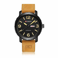 Curren 8273 Original Brand Leather Straps Wrist Watch For Men - Havan and Black