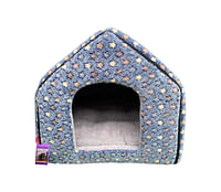 Coco Kindi Navy Star Washable Fur House With Zip Large - 50x56x60cm