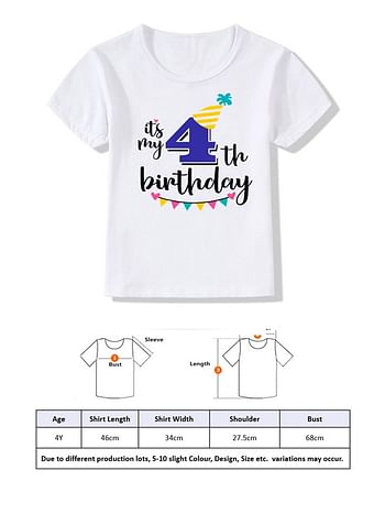 Its My 4th Birthday Party Boys and Girls Costume Tshirt Memorable Gift Idea Amazing Photoshoot Prop Blue