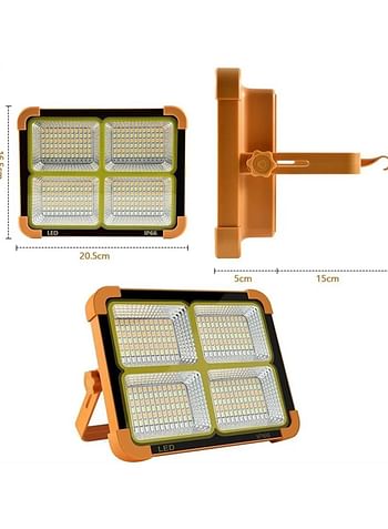 Portable Emergency Work Light ,200W LED Solar Work Light with 4 BRIGHTNESS Modes, IP66 Waterproof Heat And Frost-resistant Convinent Portable Solar Power Outdoor