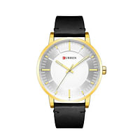 ساعة كورين 8332 من أفضل العلامات التجارية الكلاسيكية للرجال، ساعة كوارتز تناظرية عصرية باللون الأسود/الفضة/الذهب