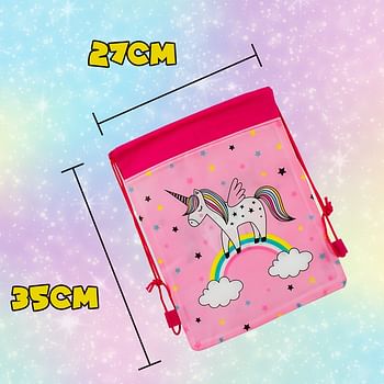 Drawstring Character Bags Pack of 10-Unicorn