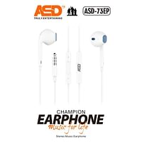 ASD-73EP Champion Wired Earphones with Mic and Music Calling for All Smartphone