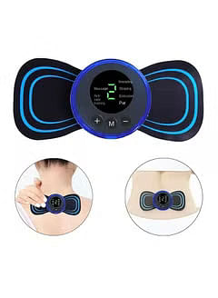 Portable Mini Electric Neck Massager Cervical Massage Stimulator Pain Relief - Black