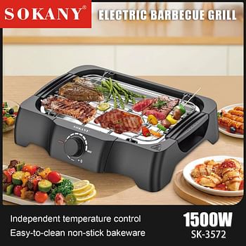 Sokany 3572 BG BBQ Grill Detachable Durable Stainless Steel Heating Elements Electric Bbq Grill