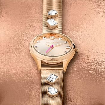 Daisy Dixon Lily Women's Analogue Quartz Watch with Rose Gold Sunray Dial and Rose Gold Stainless Steel Bracelet - DD105RGM