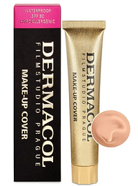 Dermacol Make-up Cover – stark deckende, wasserfeste Foundation mit LSF 30, Hellbeige-Aprikose 207