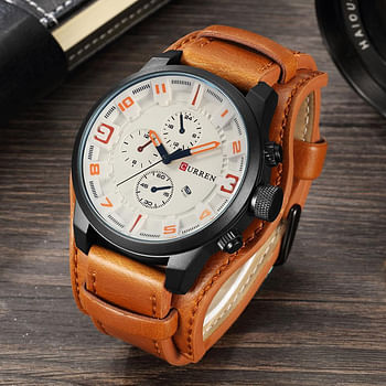 CURREN 8225 Original Brand Leather Straps Wrist Watch For  Men