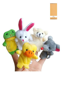 5Pcs Cute Cartoon Biological Animal Finger Plush Puppet Toys Children Story Telling Fun Learning Assorted Color and Design