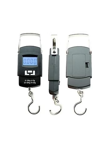 LCD Digital Hanging Luggage Weighing Scale Black