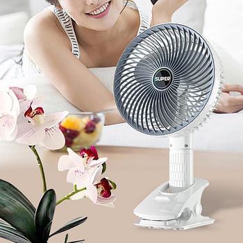 Adjustable Multifunctional Small Desk Fan Handheld Personal for Desktop Home, Clip Fan Plug In