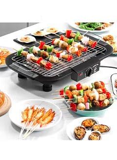 Portable Electric Smokeless Barbecue / 2000W High Power Grill Indoor BBQ Grilling Table with 5 Adjustable Temperature fit Home Dinner Camping Travel Hiking