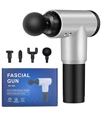 Fascial Gun Muscle Massager With Accessories FH-320 Black & Silver