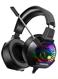 Onikuma Stereo Gaming Over-Ear Headset With Mic For PS4/PS5/XOne/XSeries/NSwitch/PC -wired/ Black