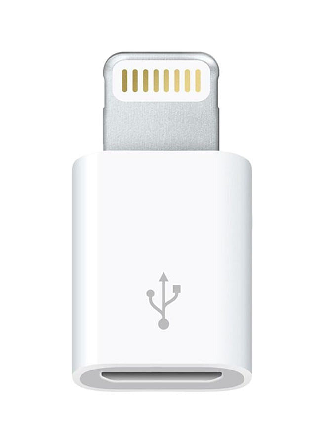 Apple Lightning To Micro USB Adapter White