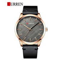CURREN 8386 Men's Watch Quartz Leather Classic Casual Male Clock Black/Rose Gold