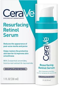 سيروم ريتينول لإعادة تسطيح البشرة من CeraVe لعلامات ما بعد حب الشباب والمسام وملمس الجلد | مصل تفتيح الوجه بالريتينول والنياسيناميد - 30 مل