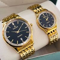 Galaxy Waterproof 2353  Quartz Analog Couple Watch Set / All Gold / Unisex