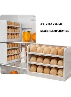 Egg Holder for Refrigerator,Egg Carrier Fit for Most Refrigerator Egg Storage Container Egg Organizer for Refrigerator Door 30 Eggs Space Saver