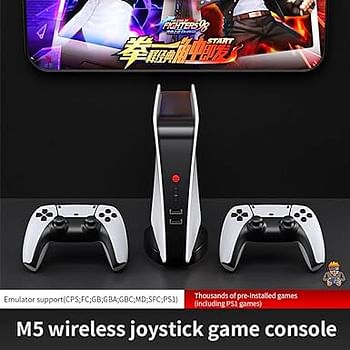 M5 TV Video Games for Kids ,M5 Video Game Console 4k Retro Game tv Box 15000+ Free Games Two Wireless Controllers for PS-1/CPS/FC/GBA Arcade Gaming