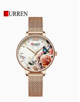 CURREN 9008 Original Brand  Stainless Steel Band Wrist Watch For Women