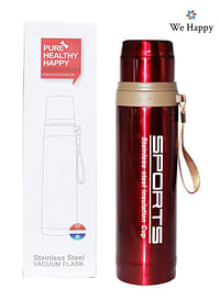 Sports Stainless Steel Thermos Vacuum Flask 750 ML Capacity with Insulation Cup Red.