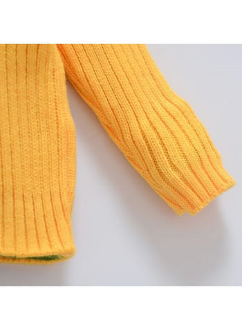 We Happy Baby Boys Girls Sweater Kids Cable Knit Turtleneck Long Sleeve Chunky Warm Pullover Top -Yellow-3 To 4y