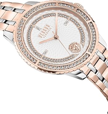 Versus Versace VSPLM4321 Watch For Women White Dial 38 MM - Rose Gold and Silver