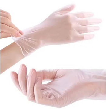 Powder Free Vinyl Disposable Clear Gloves 100 Pcs, Small