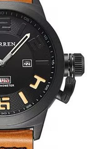 Curren 8270 Water Resistant Analog Watch for Men - Brown and Black