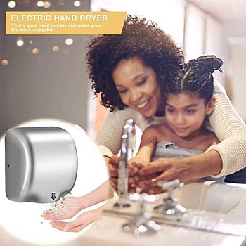 Hand Dryer, Automatic Induction Hand Dryer, Stainless Steel Hand Dryer, Bathroom/Toilet Hand Dryer, Commercial Electric Hand Dryer, 1200W, White