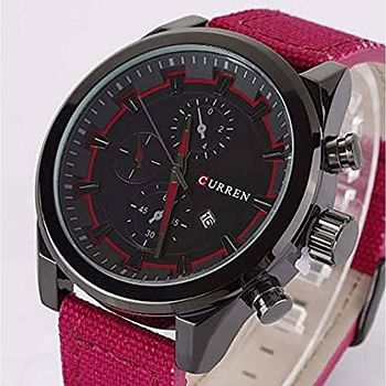 Curren 8196 Men's Water Resistant Analog Watch - Pink