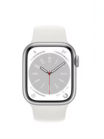 Apple Watch Series 8 GPS 45mm Silver Aluminium Case With White Sport Band