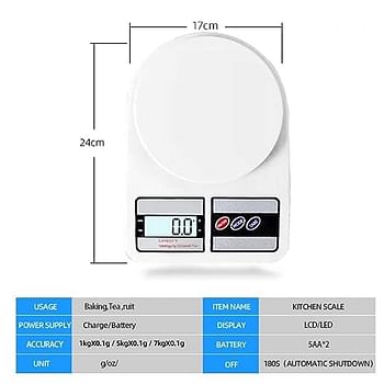 Electronic Digital Food Weighing Kitchen Scale