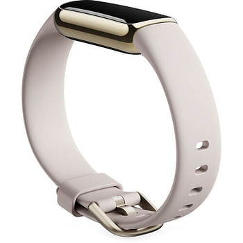 Fitbit Activity Fitness Tracker Luxe Track Your Menstrual Health (FB422GLWT) Lunar White / Soft Gold Stainless Steel