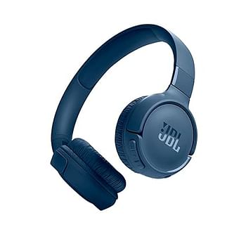 جيه بي ال سماعة رأس بلوتوث، تيون 520 بي تي مع ميكروفون صوت جهير نقي عمر بطارية يصل إلى 57 ساعة - أزرق