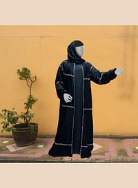 عباية قيس باللون الأسود العصرية الأنيقة الإمارات العربية المتحدة - متجر iLaa