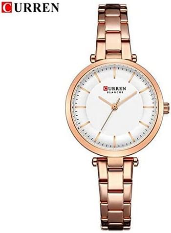 CURREN 9054 Women Stainless Steel Elegant Bracelet Watches Analog Quartz Business Simple Dial Wristwatch.